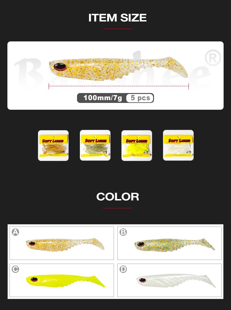 T-Tail Soft Bait GDTA07 100mm/8g paddle tail - view 10